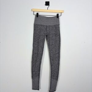 Alo Yoga High Waisted Alosoft Ribbed Lounge Leggings Heather Charcoal XS